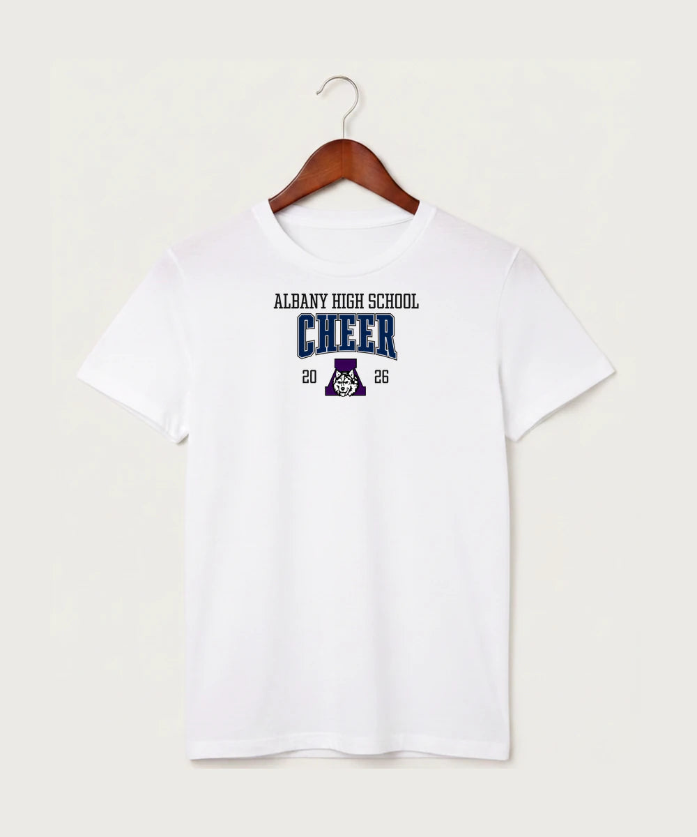 Albany High School Cheerleading - White T-Shirt - Full Front