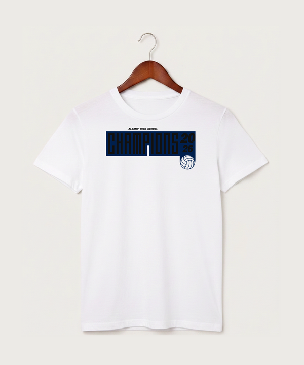 Albany High School Volleyball (Girls) - White T-Shirt - Full Front