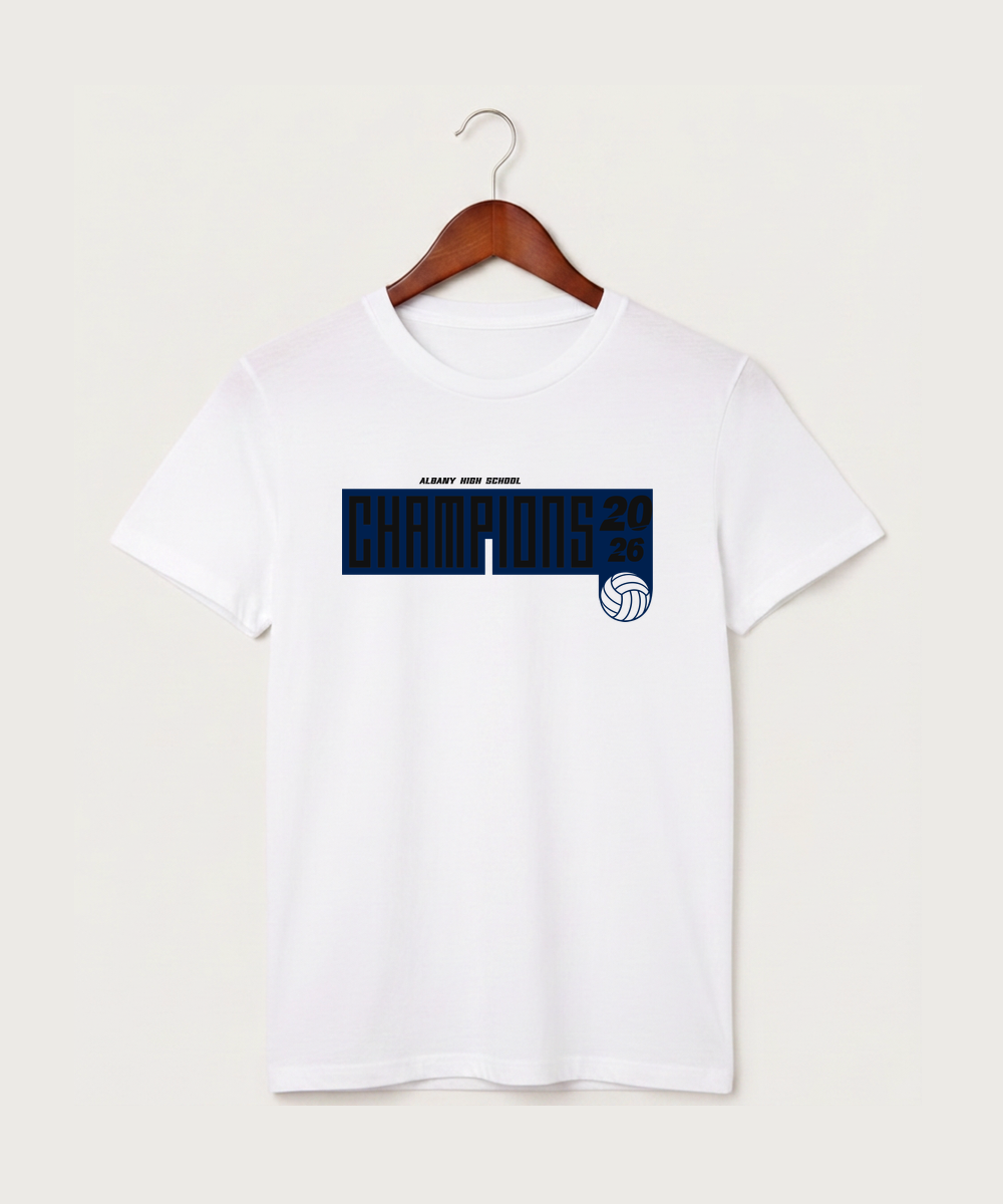 Albany High School Volleyball (Girls) - White T-Shirt - Full Front