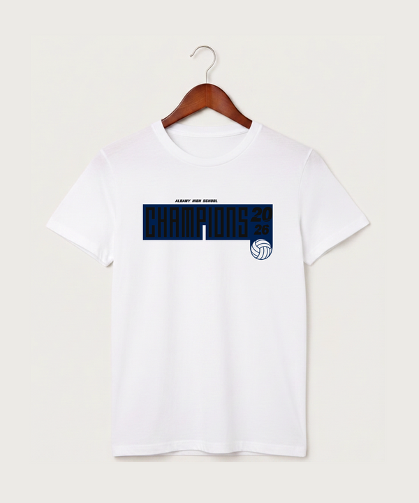 Albany High School Volleyball (Girls) - White T-Shirt - Full Front