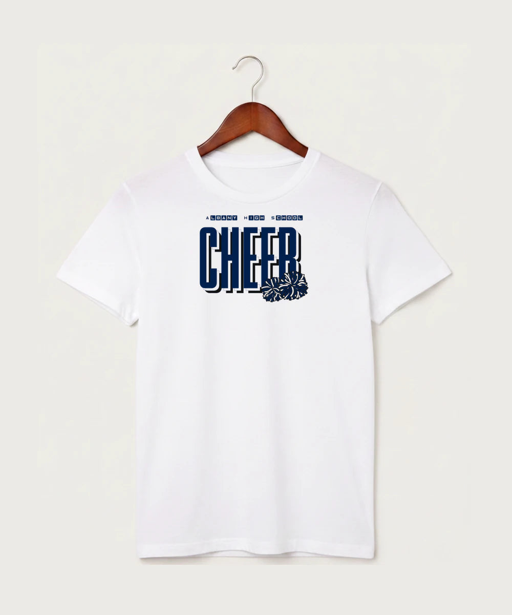 Albany High School Cheerleading - White T-Shirt - Full Front