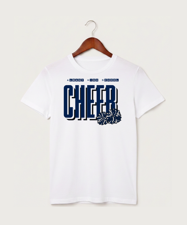 Albany High School Cheerleading - White T-Shirt - Full Front