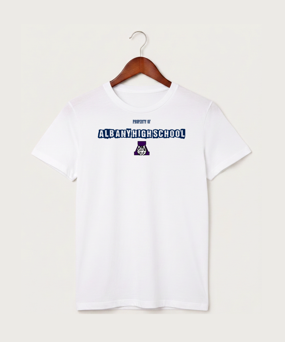 Albany High School Athletics - White T-Shirt - Full Front