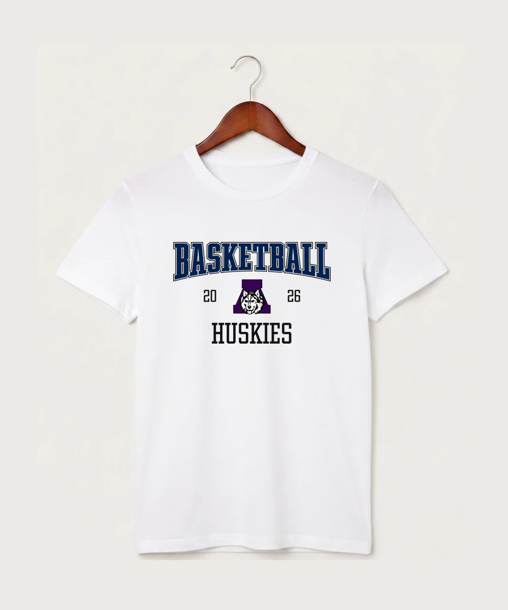 Albany High School Basketball (Boys) - White T-Shirt - Full Front