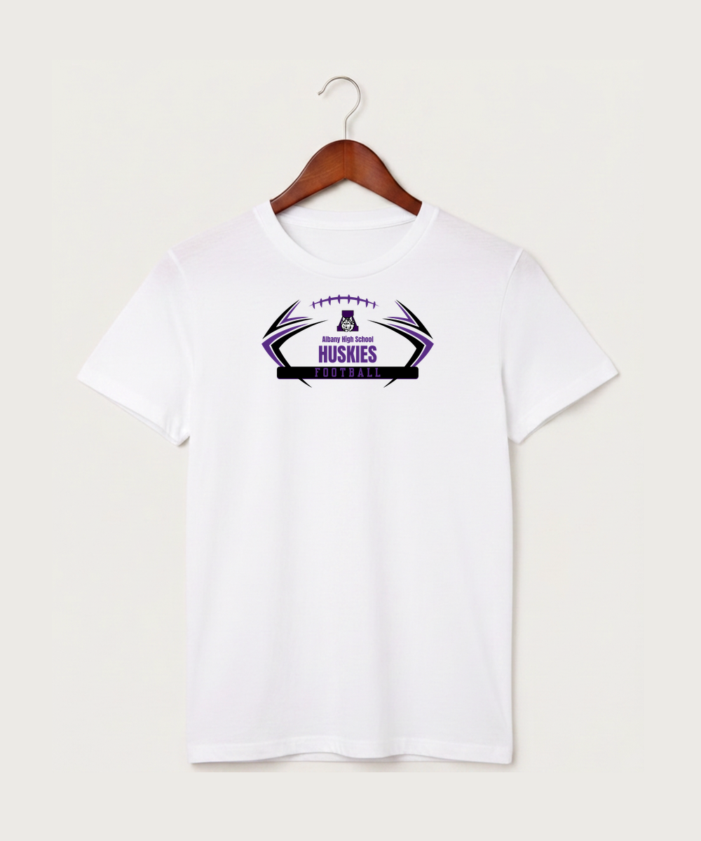 Albany High School Football (Boys) - White T-Shirt - Full Front