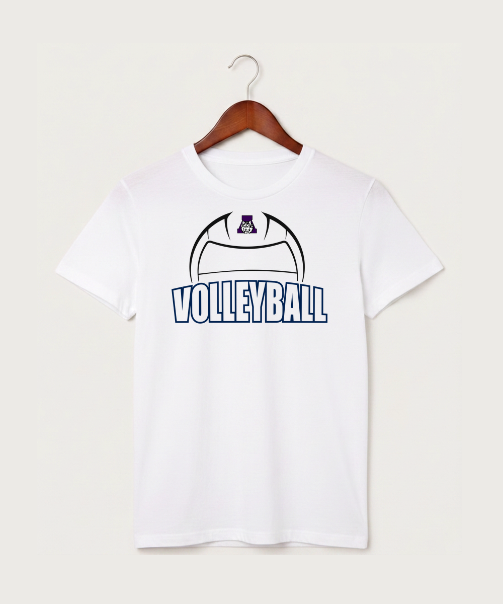 Albany High School Volleyball (Girls) - White T-Shirt - Full Front