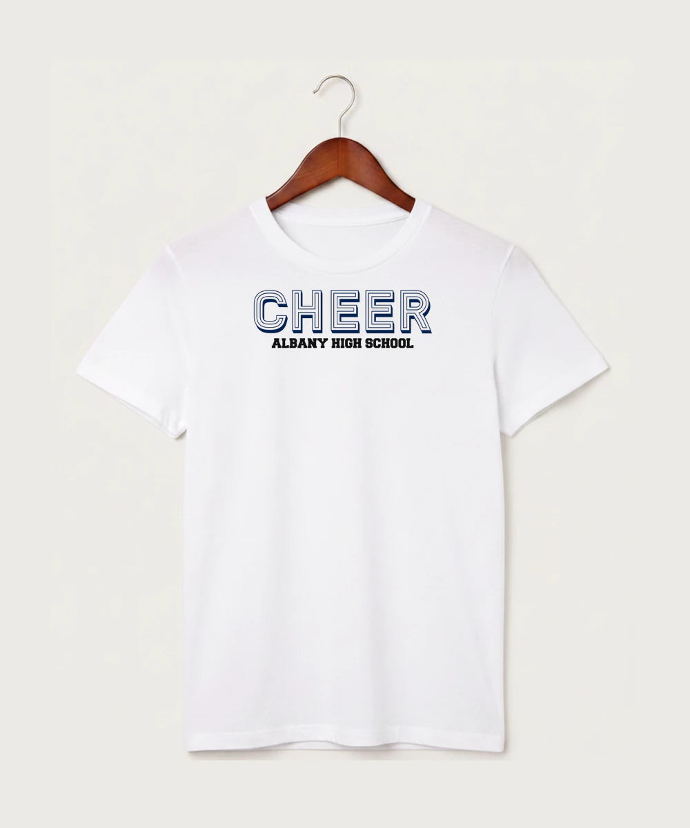 Albany High School Cheerleading - White T-Shirt - Full Front