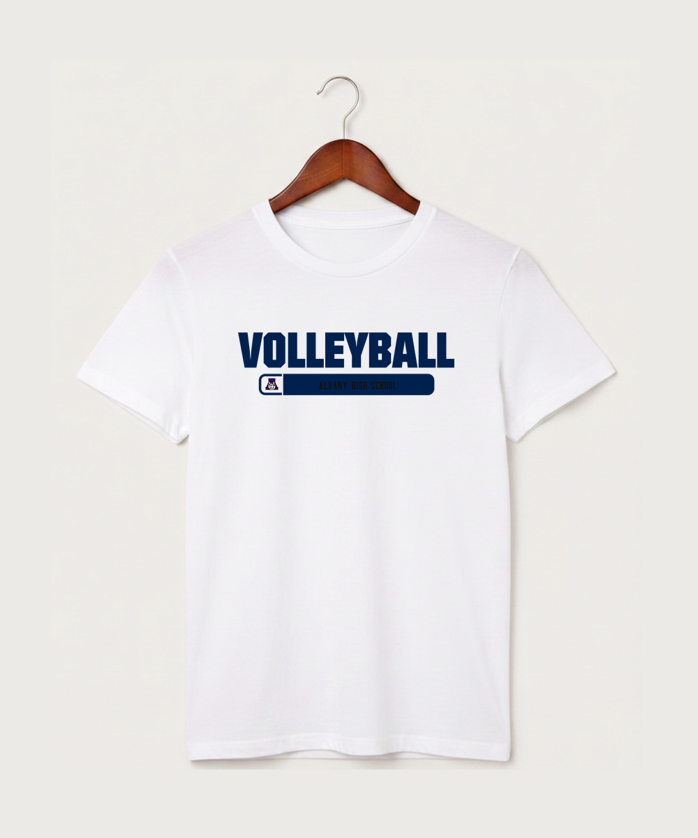 Albany High School Volleyball (Girls) - White T-Shirt - Full Front