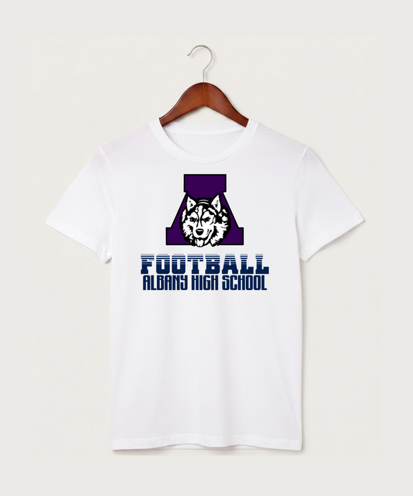 Albany High School Football (Boys) - White T-Shirt - Full Front