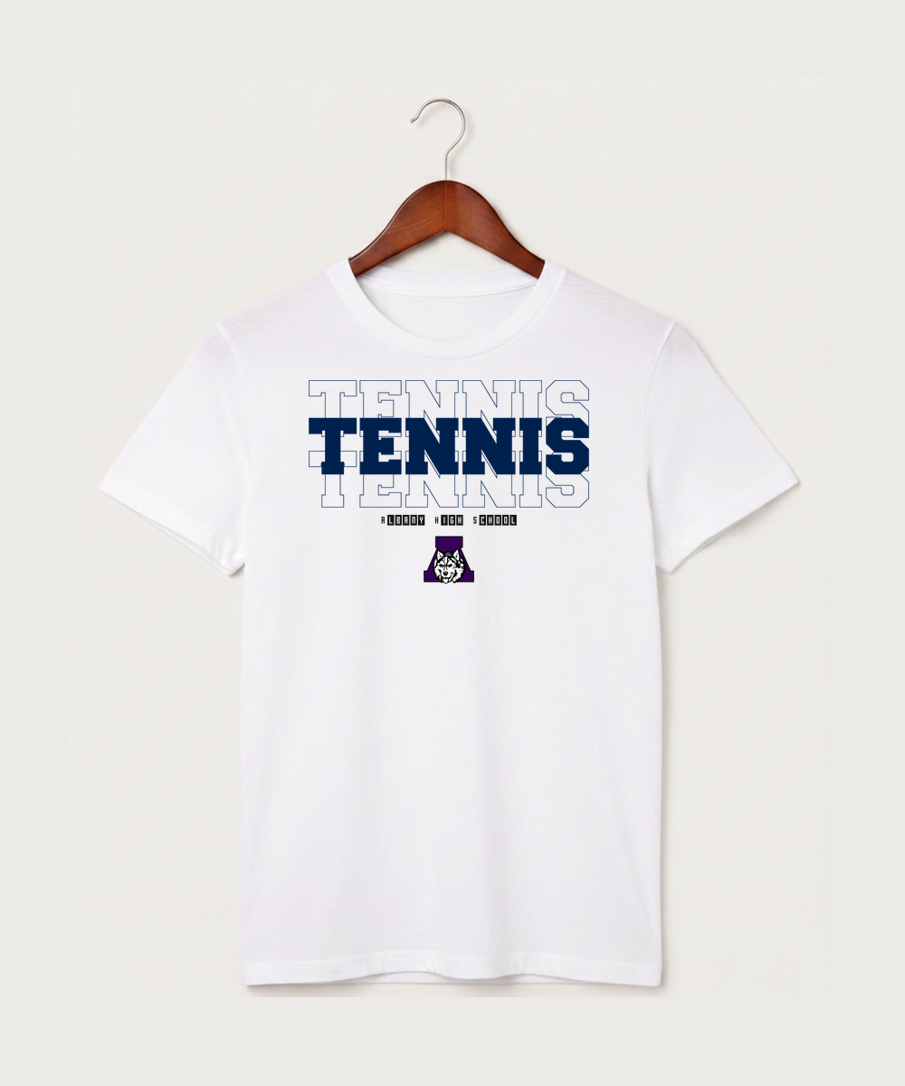 Albany High School Tennis (Boys) - White T-Shirt - Full Front