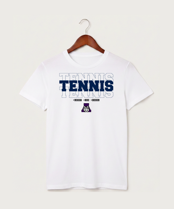 Albany High School Tennis (Boys) - White T-Shirt - Full Front