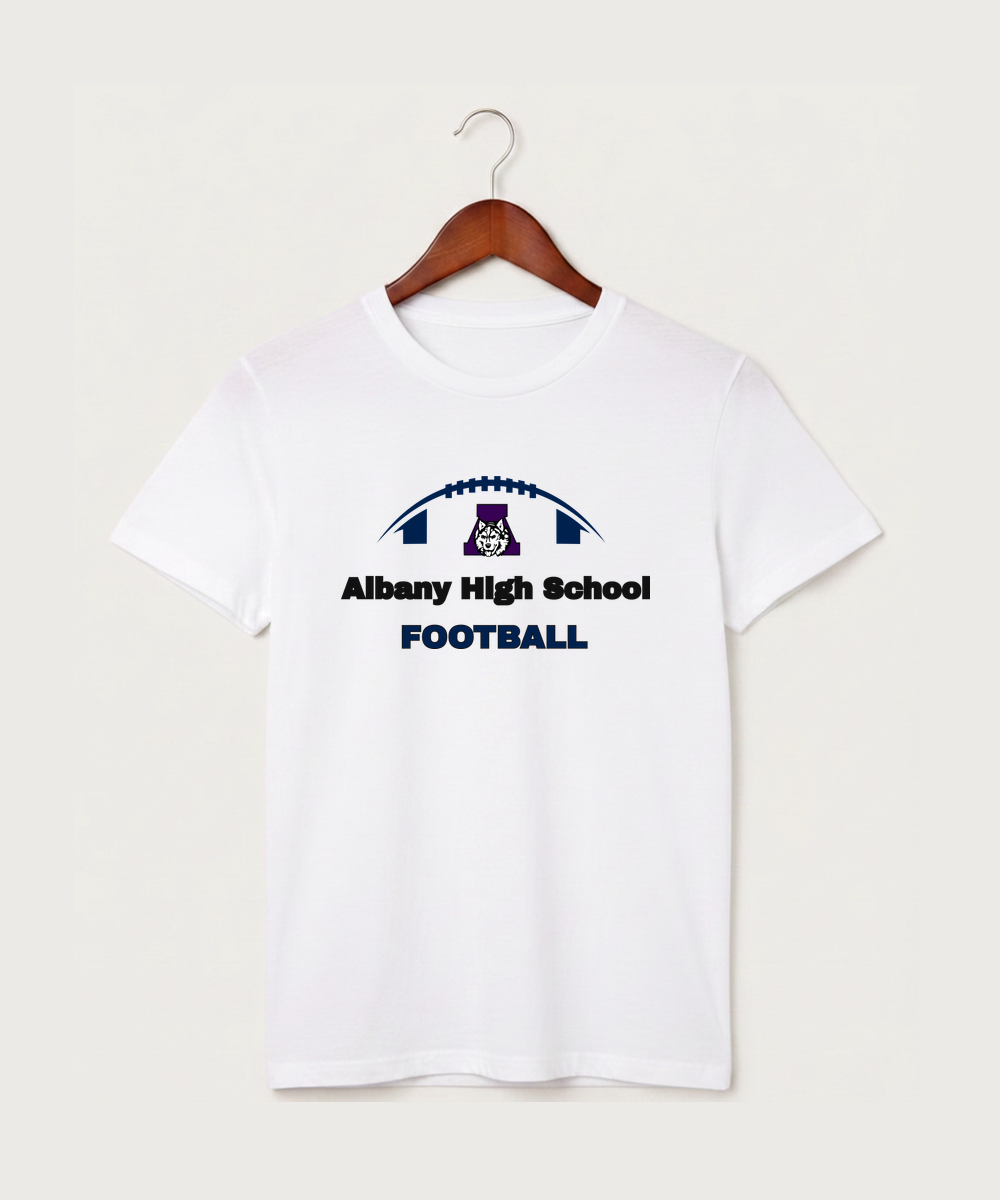 Albany High School Football (Boys) - White T-Shirt - Full Front