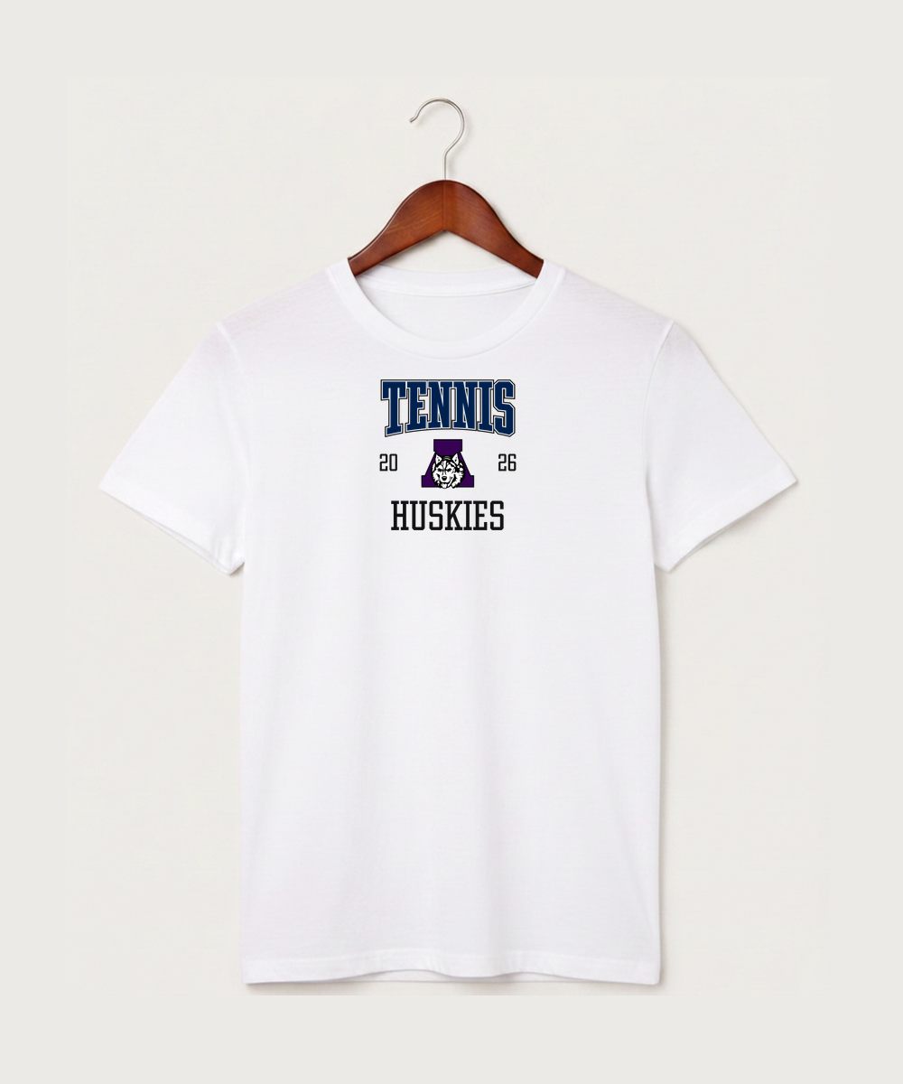 Albany High School Tennis (Boys) - White T-Shirt - Full Front