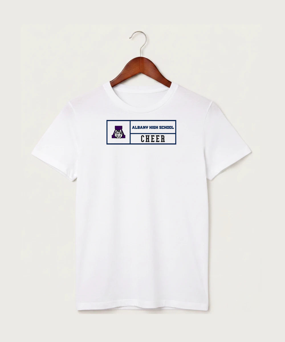 Albany High School Cheerleading - White T-Shirt - Full Front
