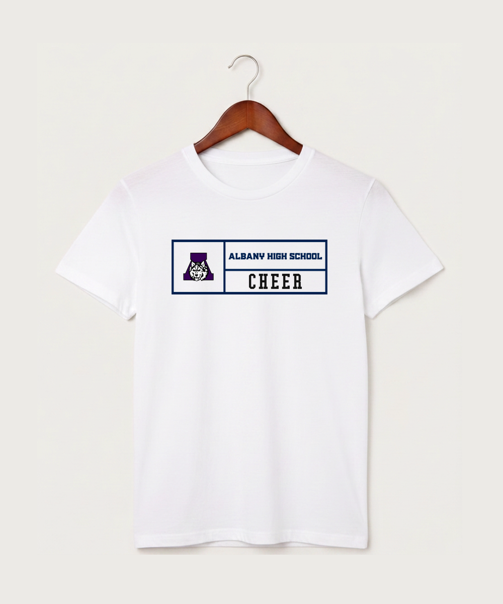 Albany High School Cheerleading - White T-Shirt - Full Front