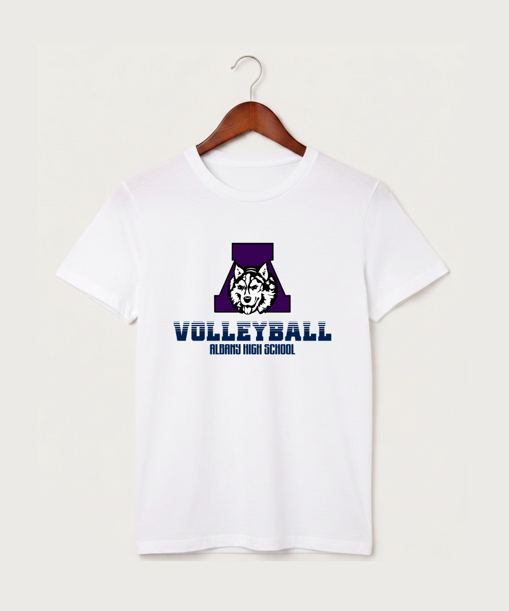 Albany High School Volleyball (Girls) - White T-Shirt - Full Front