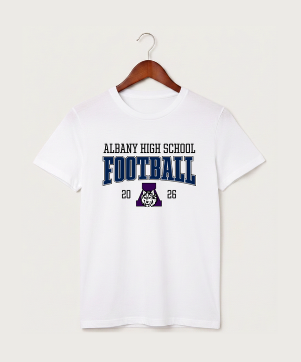 Albany High School Football (Boys) - White T-Shirt - Full Front