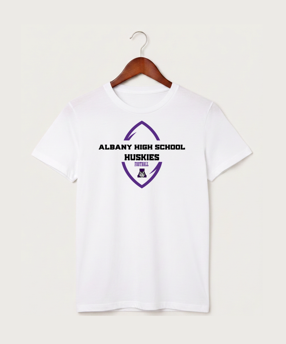 Albany High School Football (Boys) - White T-Shirt - Full Front
