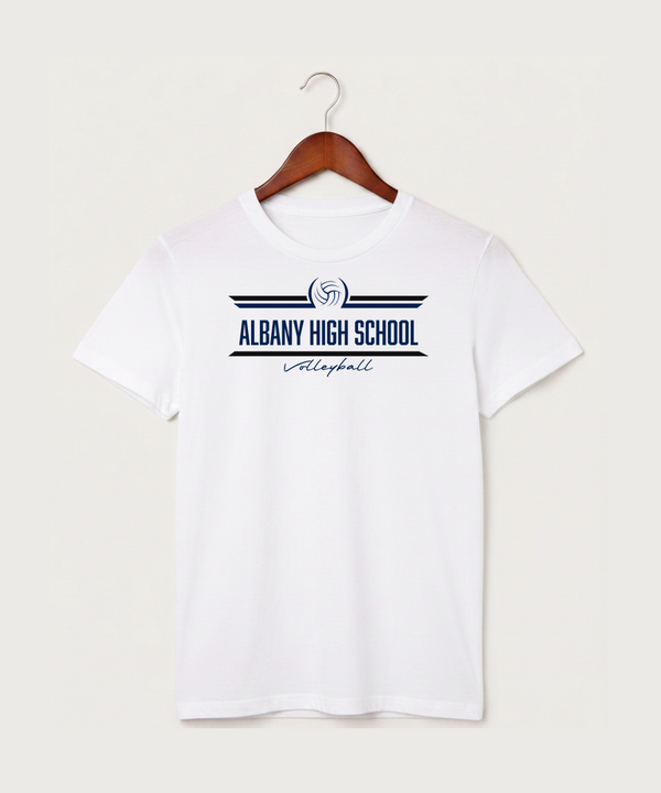 Albany High School Volleyball (Girls) - White T-Shirt - Full Front