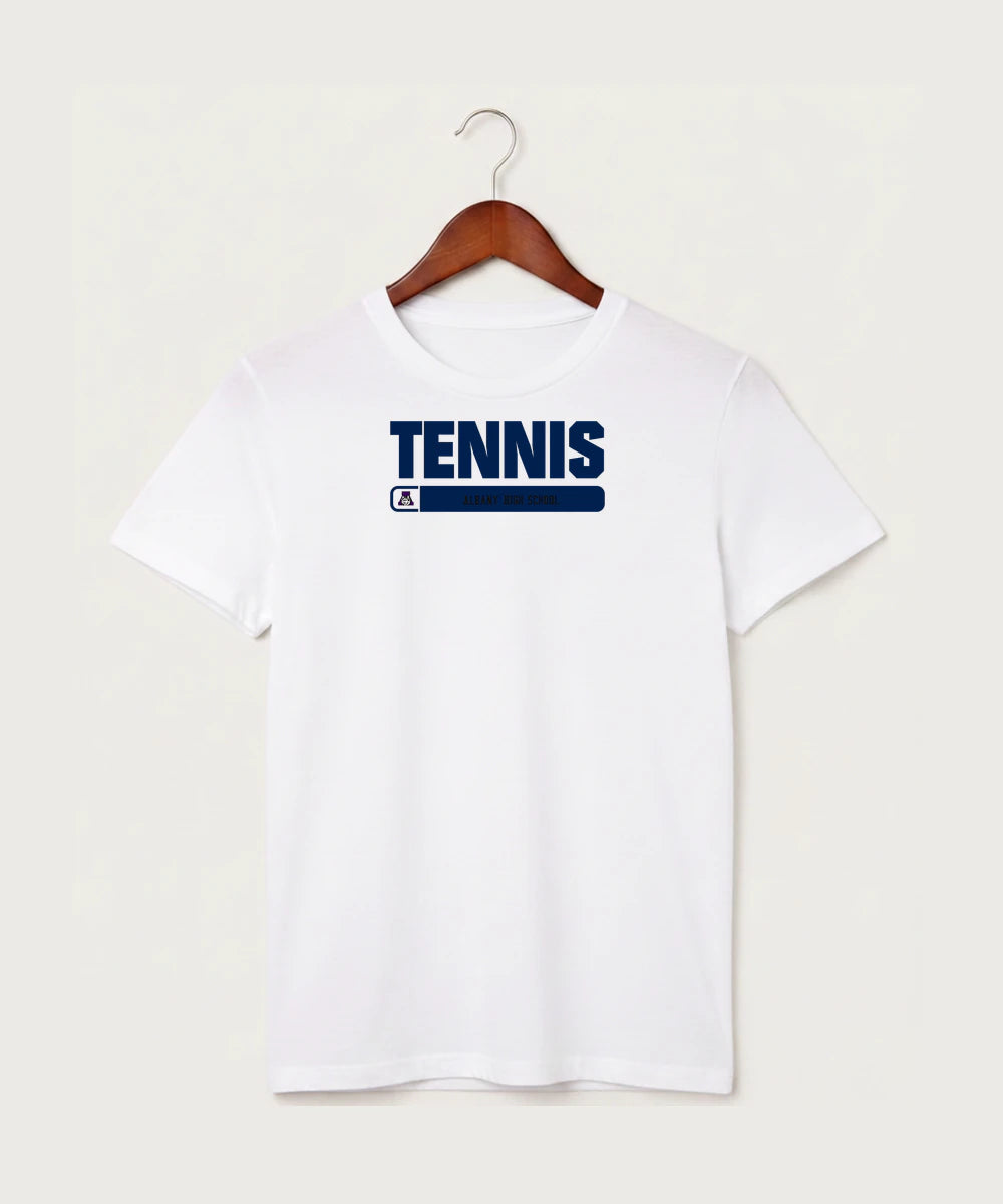 Albany High School Tennis (Boys) - White T-Shirt - Full Front