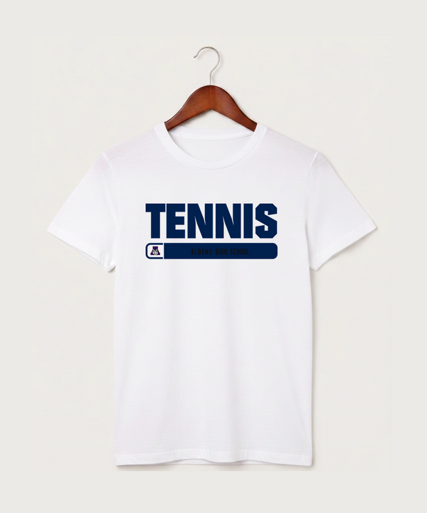 Albany High School Tennis (Boys) - White T-Shirt - Full Front