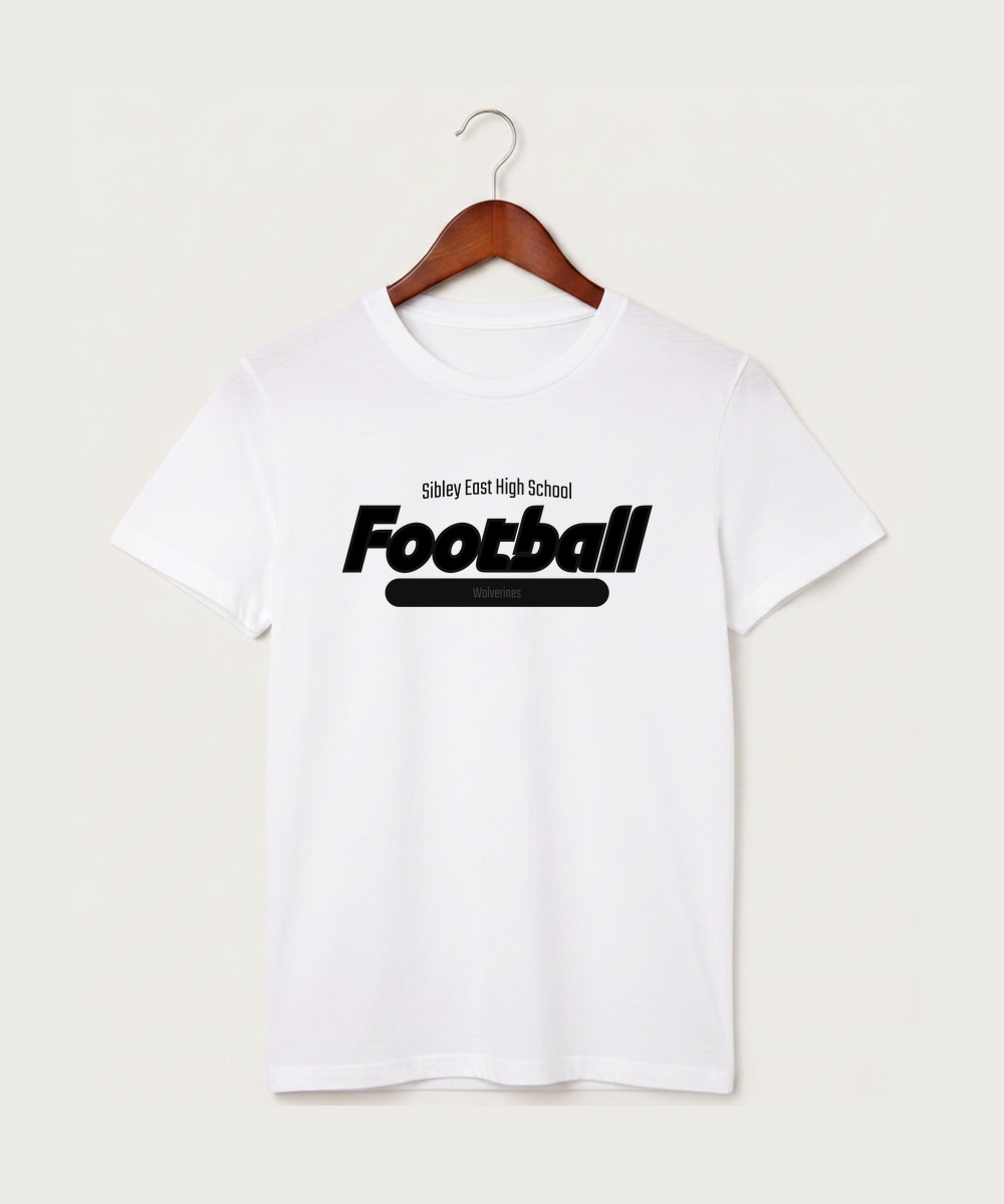 Sibley East High School Football (Boys) - White T-Shirt - Full Front