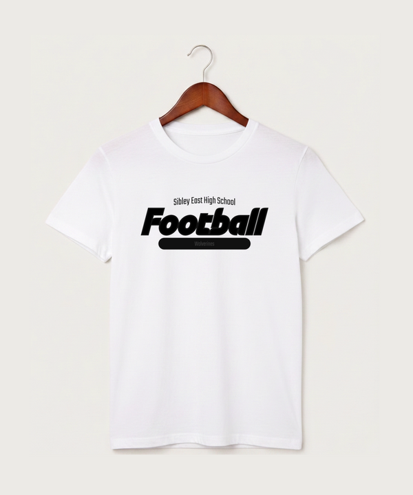 Sibley East High School Football (Boys) - White T-Shirt - Full Front