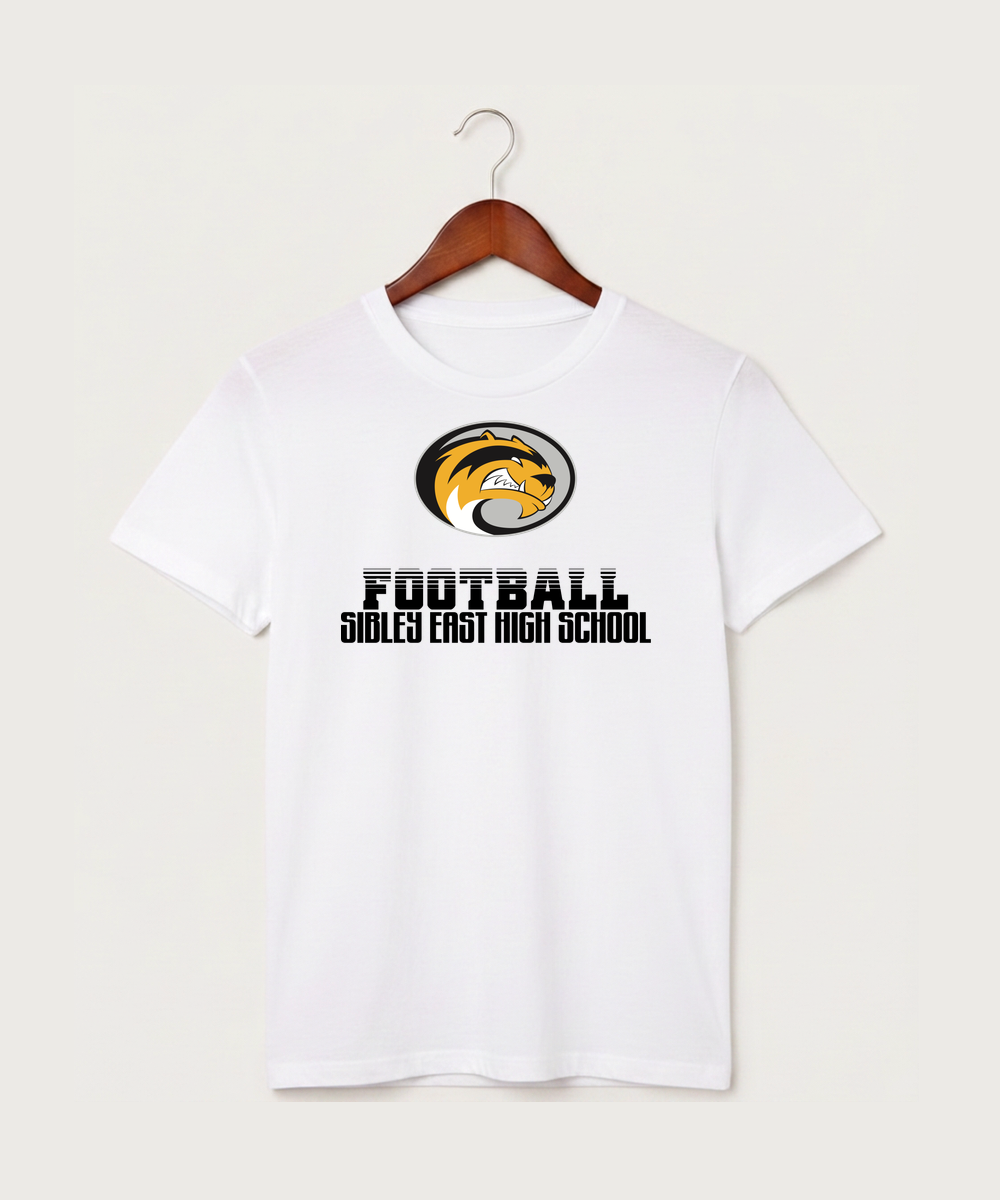 Sibley East High School Football (Boys) - White T-Shirt - Full Front