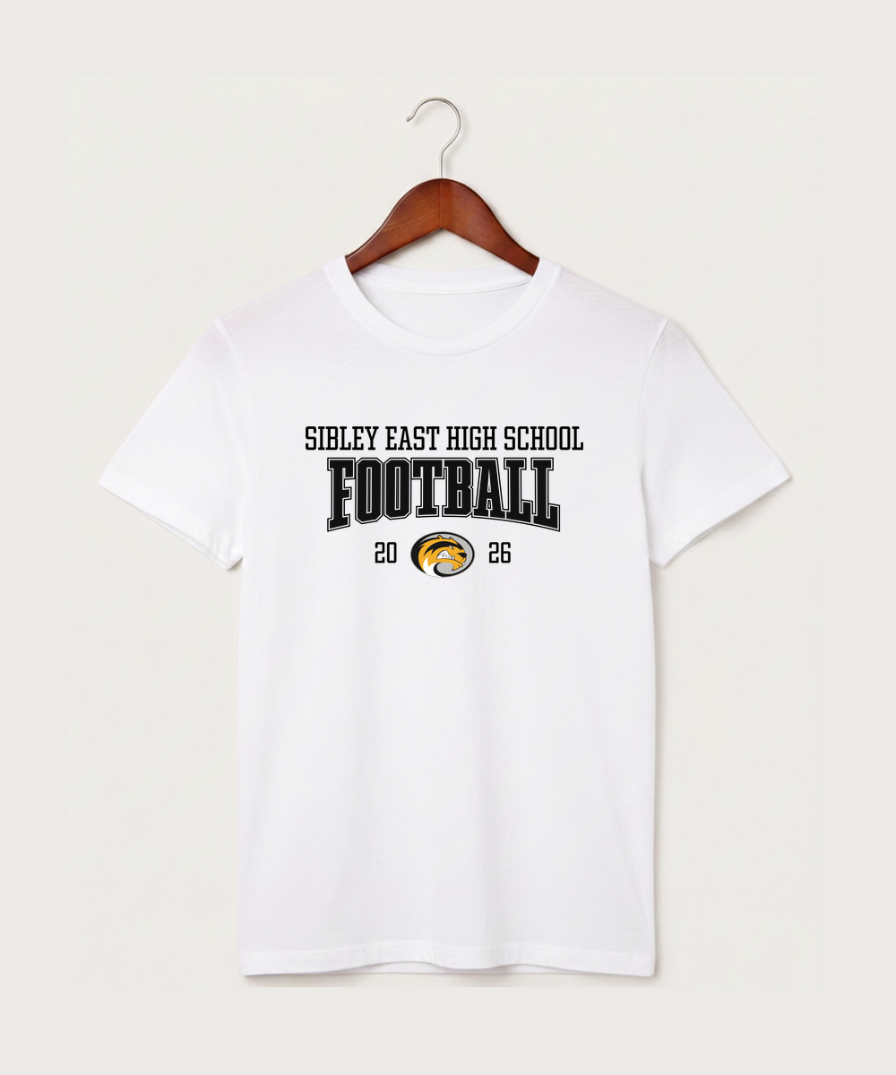 Sibley East High School Football (Boys) - White T-Shirt - Full Front