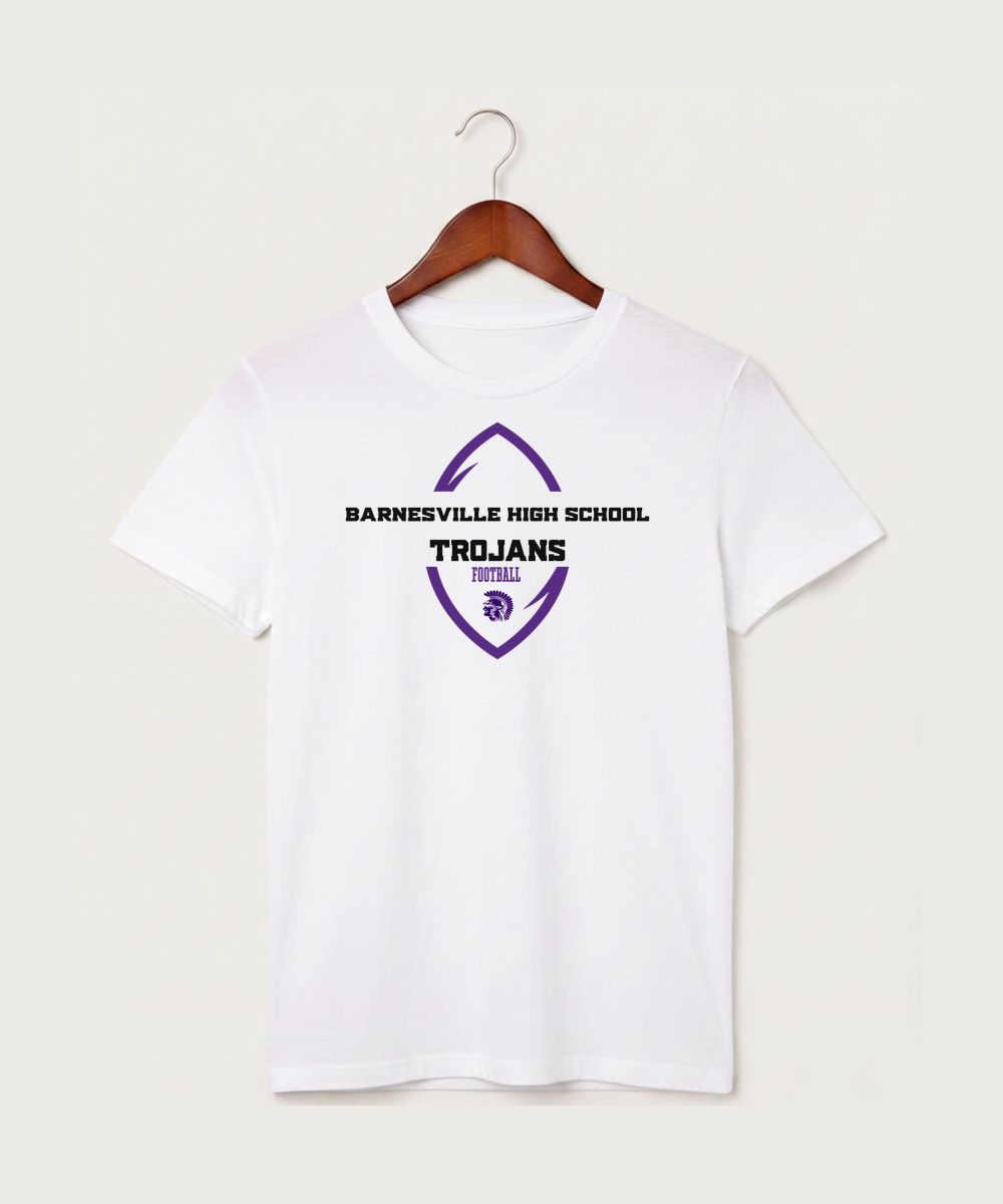 Barnesville High School Football (Boys) - White T-Shirt - Full Front