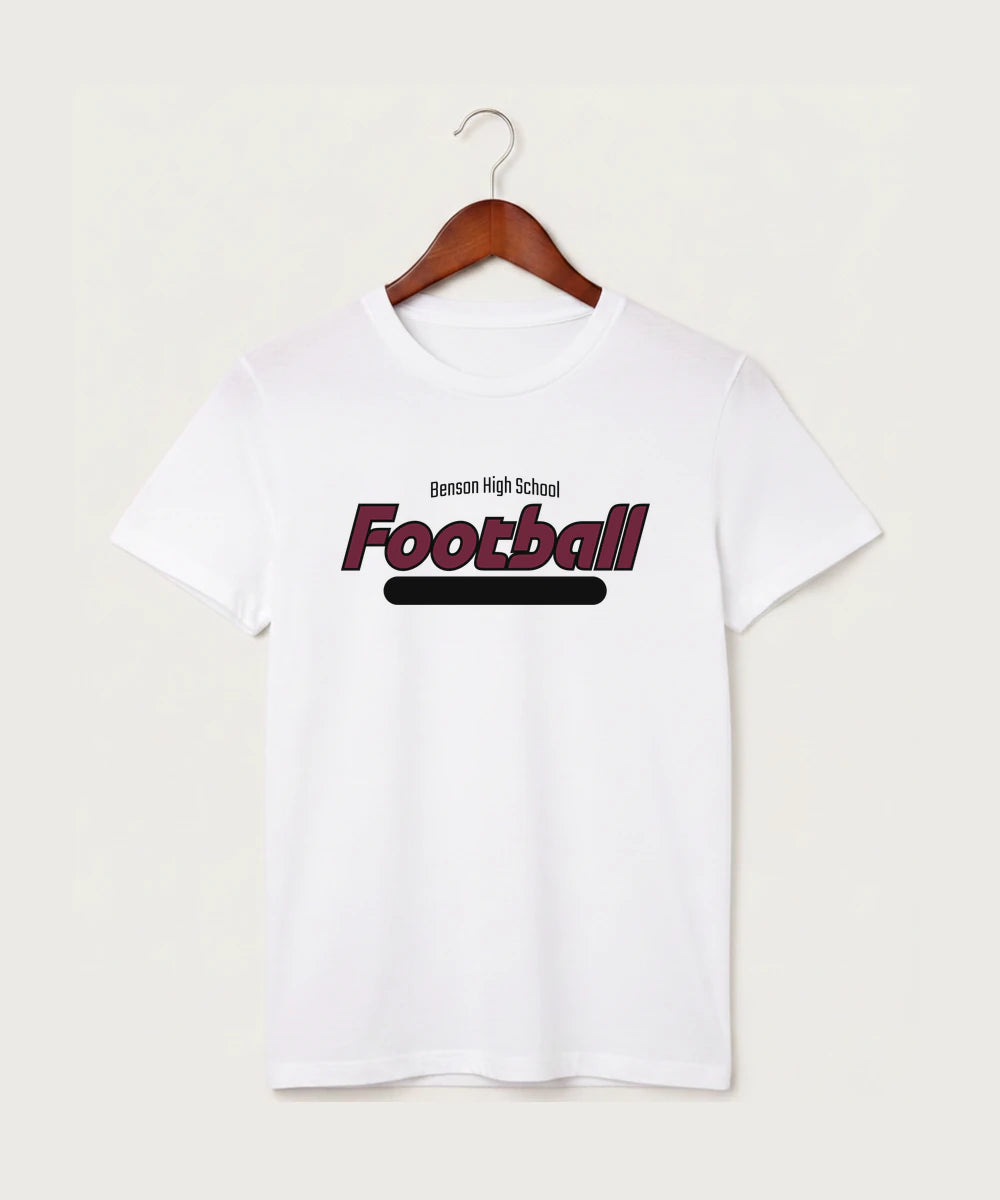 Benson High School Football (Boys) - White T-Shirt - Full Front