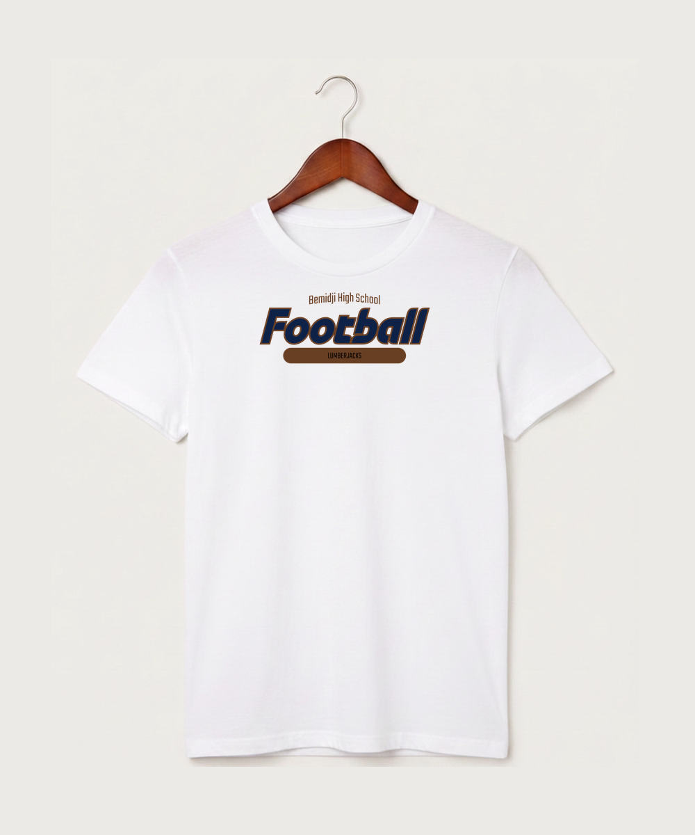 Bemidji High School Football (Boys) - White T-Shirt - Full Front