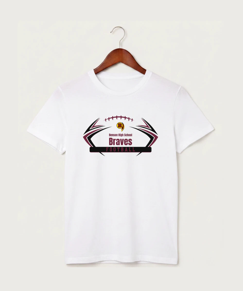 Benson High School Football (Boys) - White T-Shirt - Full Front
