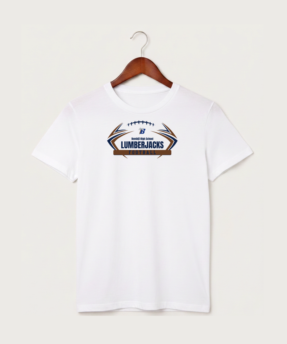 Bemidji High School Football (Boys) - White T-Shirt - Full Front