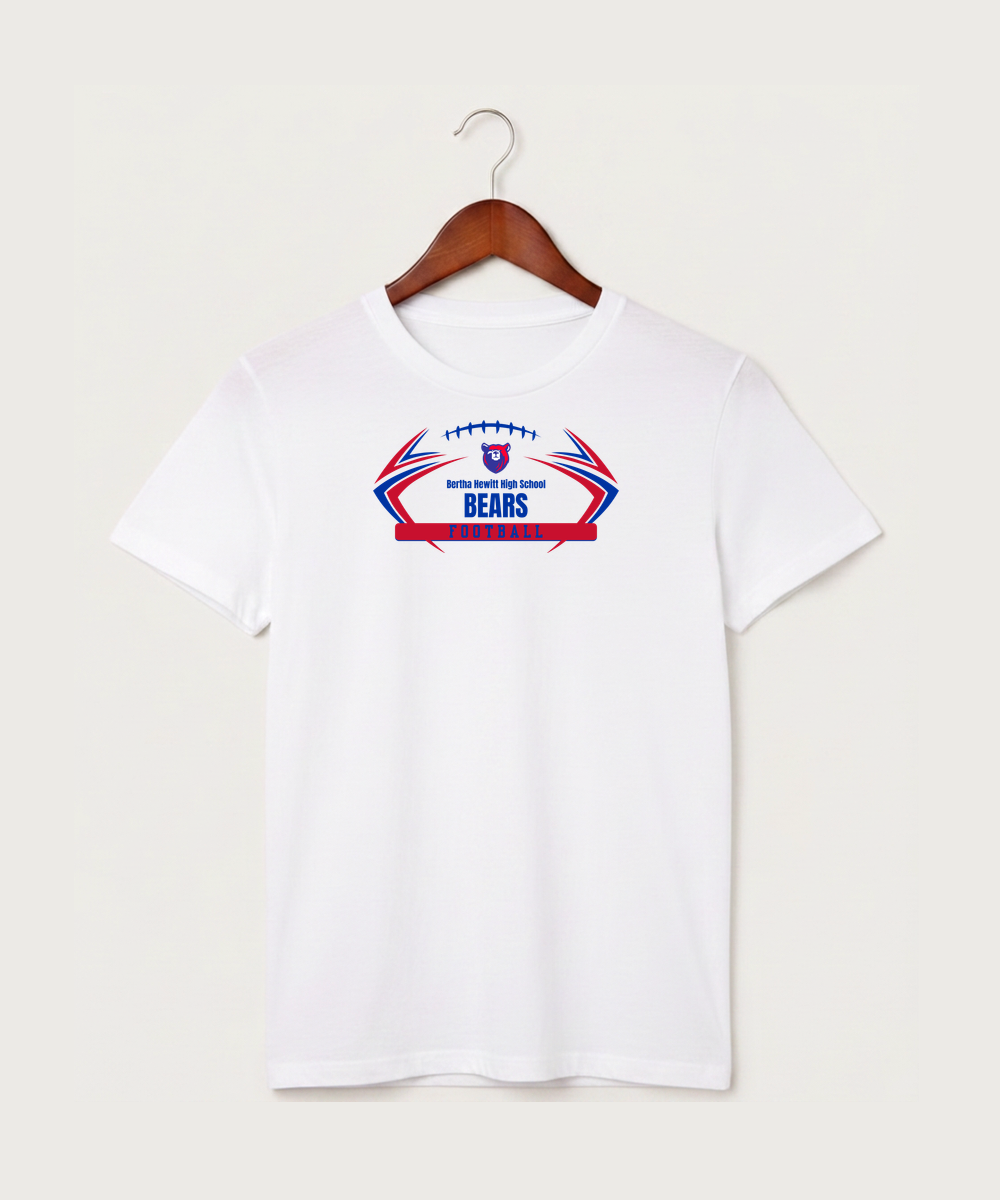 Bertha Hewitt High School Football (Boys) - White T-Shirt - Full Front