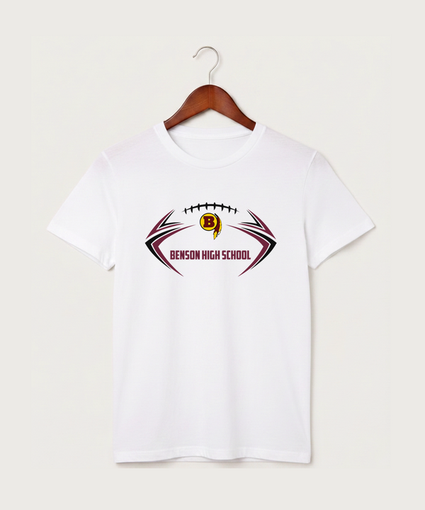Benson High School Football (Boys) - White T-Shirt - Full Front