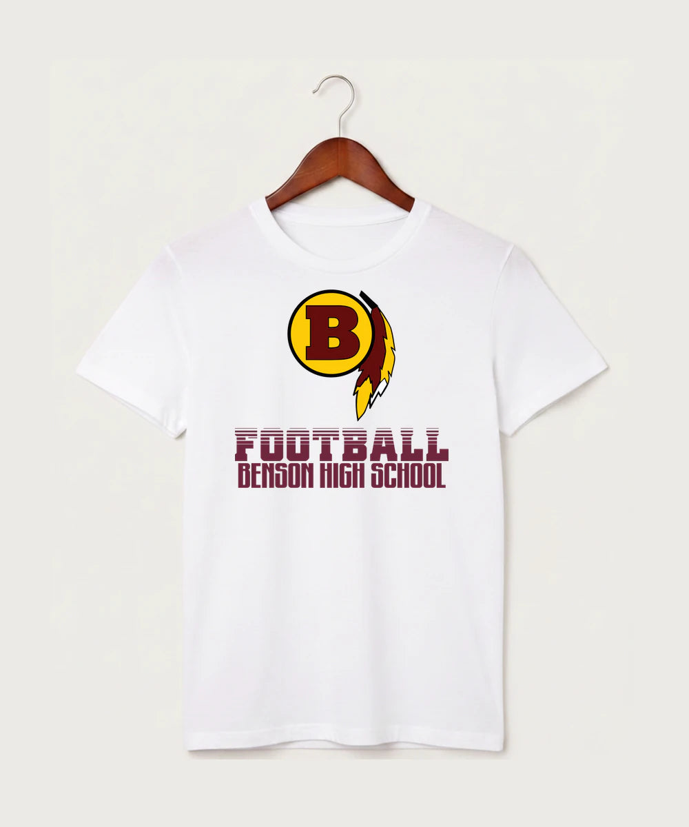 Benson High School Football (Boys) - White T-Shirt - Full Front