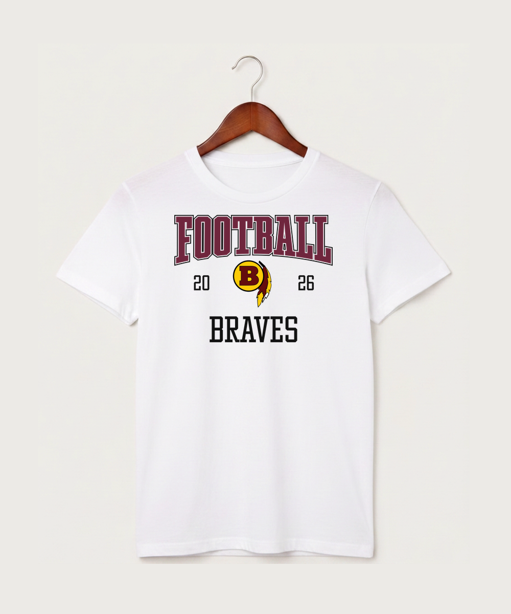 Benson High School Football (Boys) - White T-Shirt - Full Front