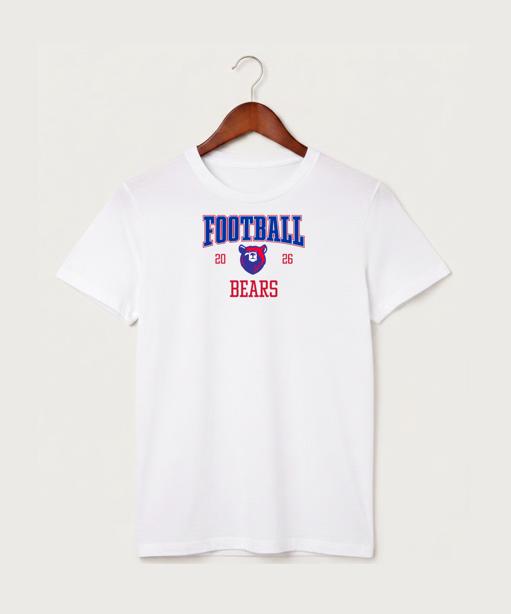 Bertha Hewitt High School Football (Boys) - White T-Shirt - Full Front