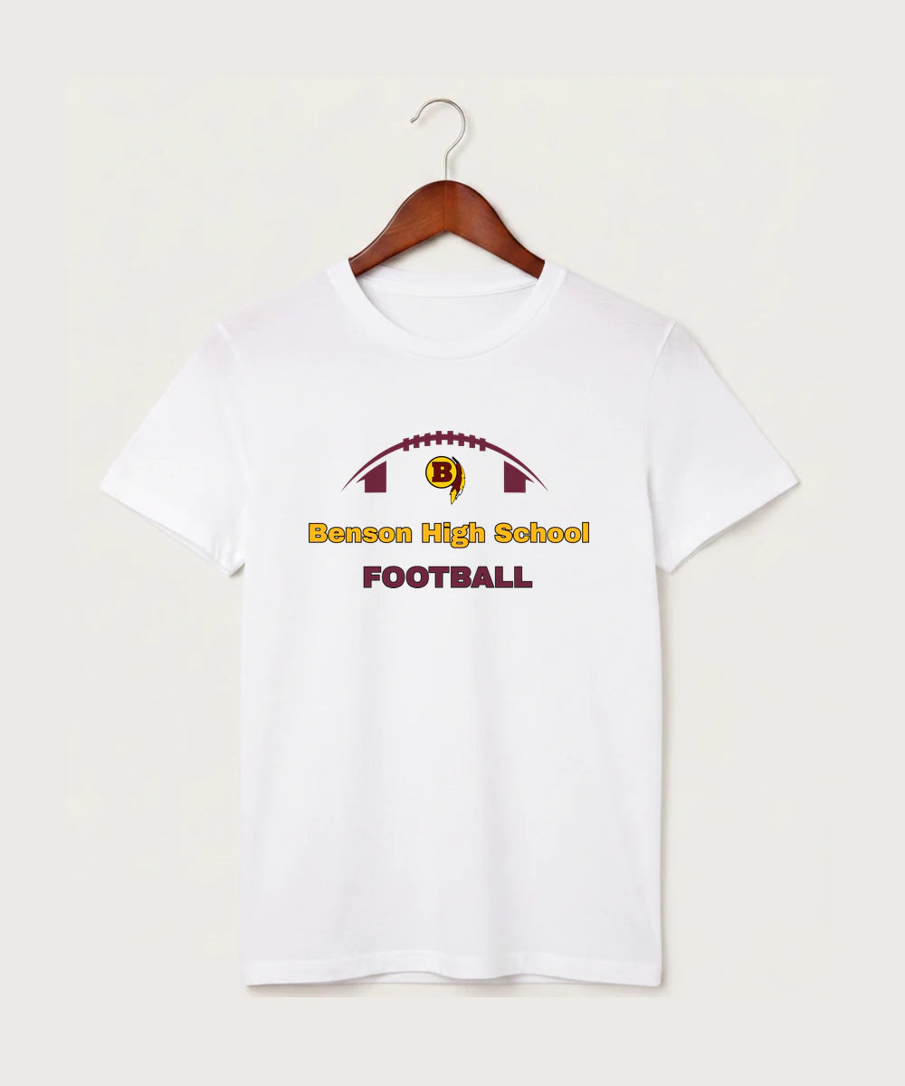 Benson High School Football (Boys) - White T-Shirt - Full Front