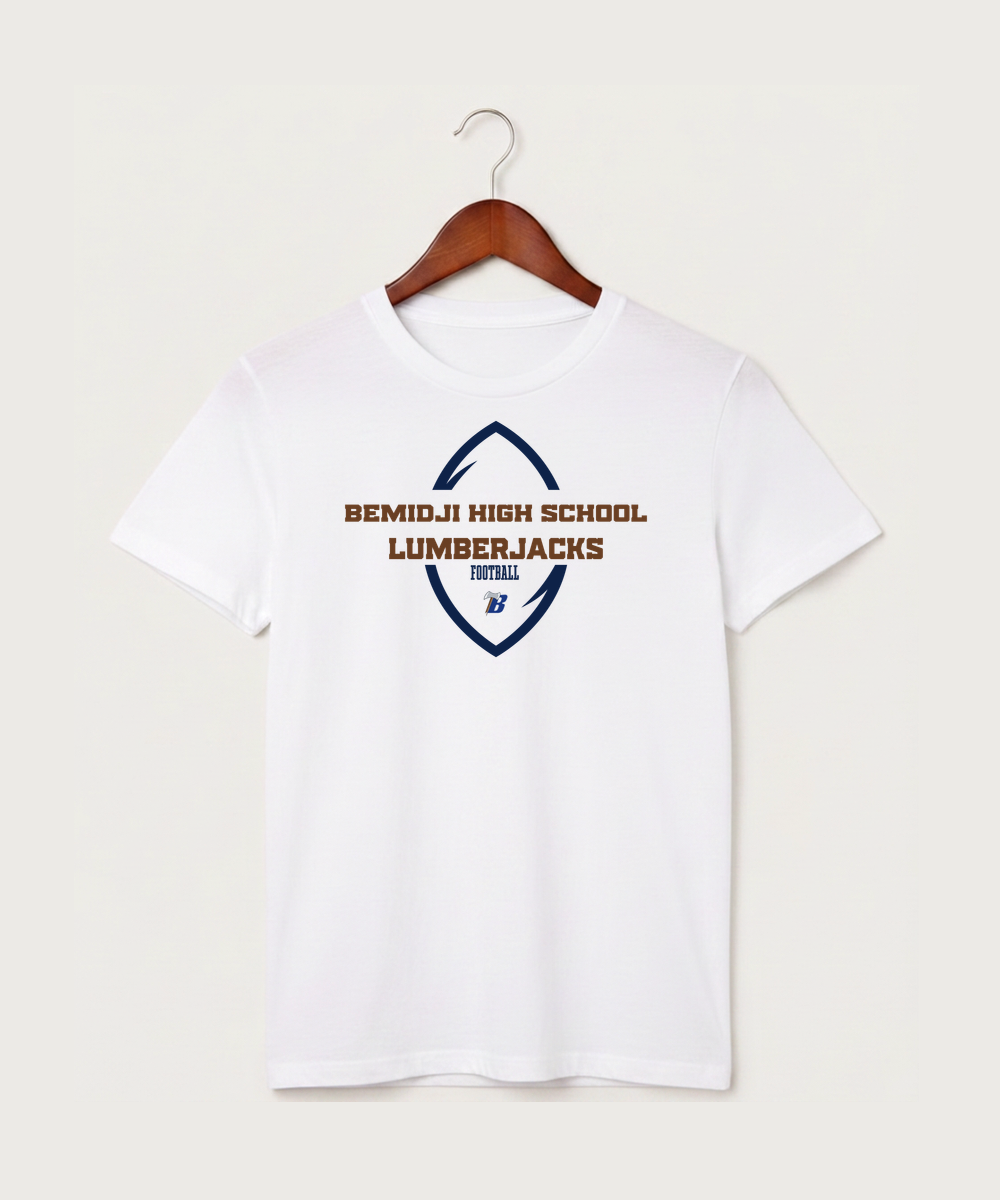 Bemidji High School Football (Boys) - White T-Shirt - Full Front
