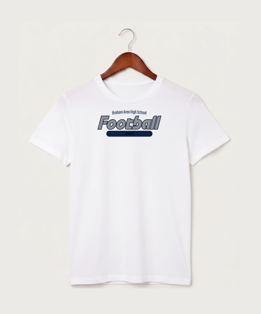 Braham Area High School Football (Boys) - White T-Shirt - Full Front