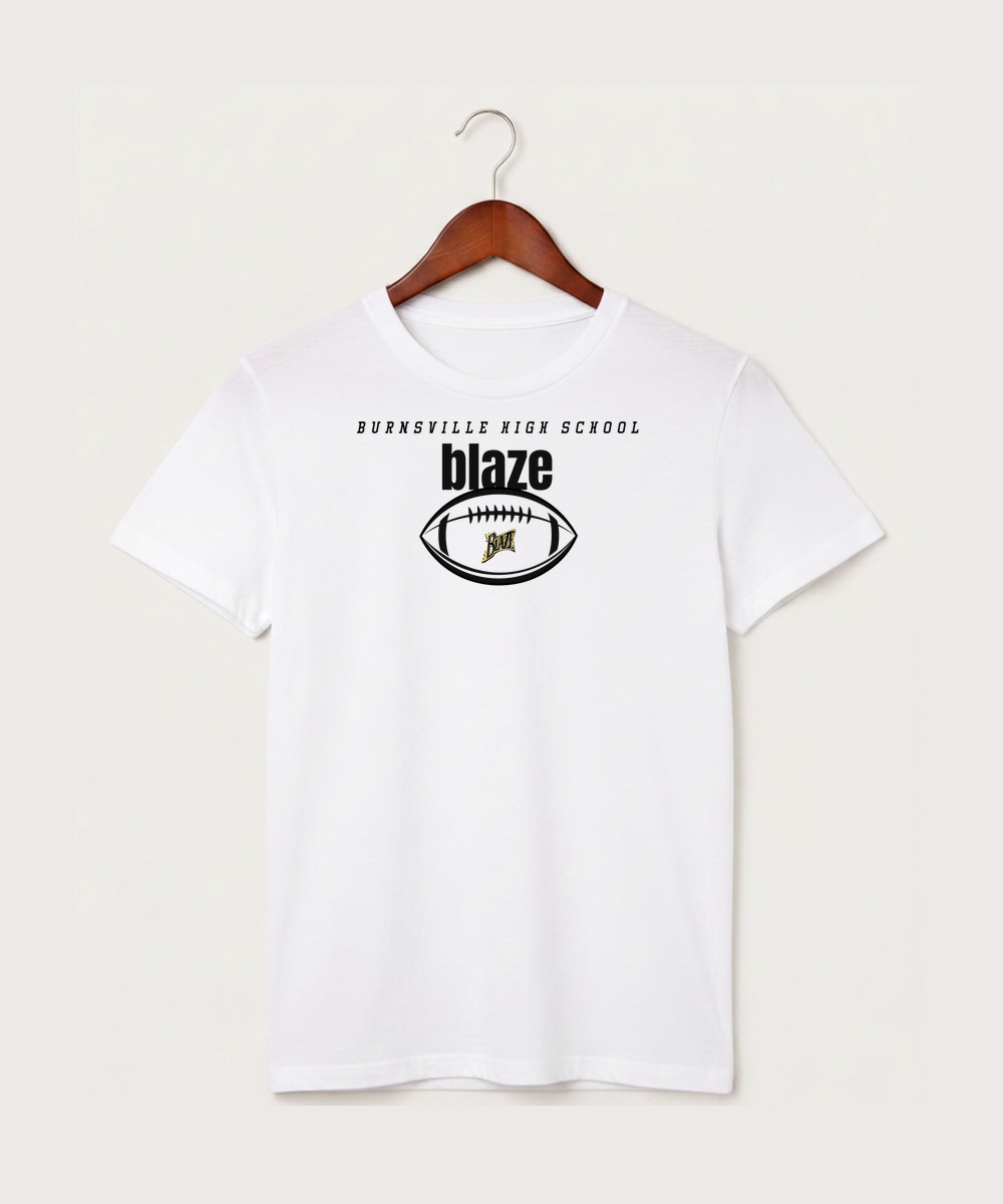 Burnsville High School Football (Boys) - White T-Shirt - Full Front