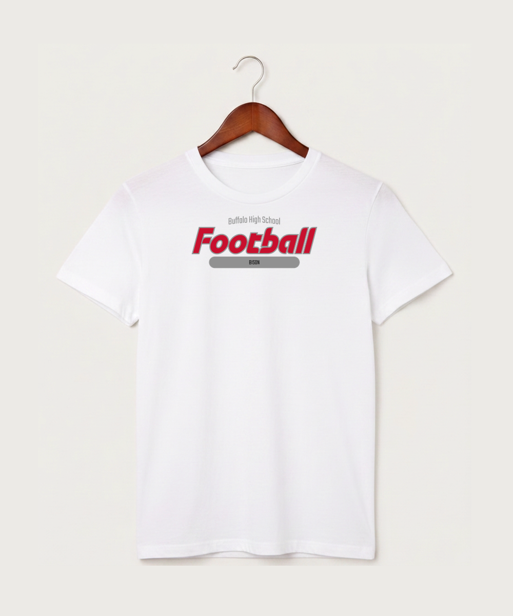 Buffalo High School Football (Boys) - White T-Shirt - Full Front