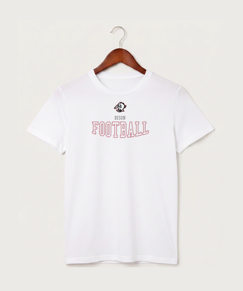 Buffalo High School Football (Boys) - White T-Shirt - Full Front