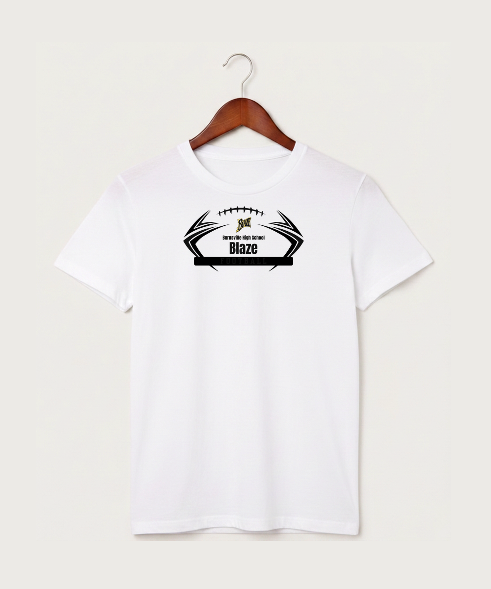 Burnsville High School Football (Boys) - White T-Shirt - Full Front