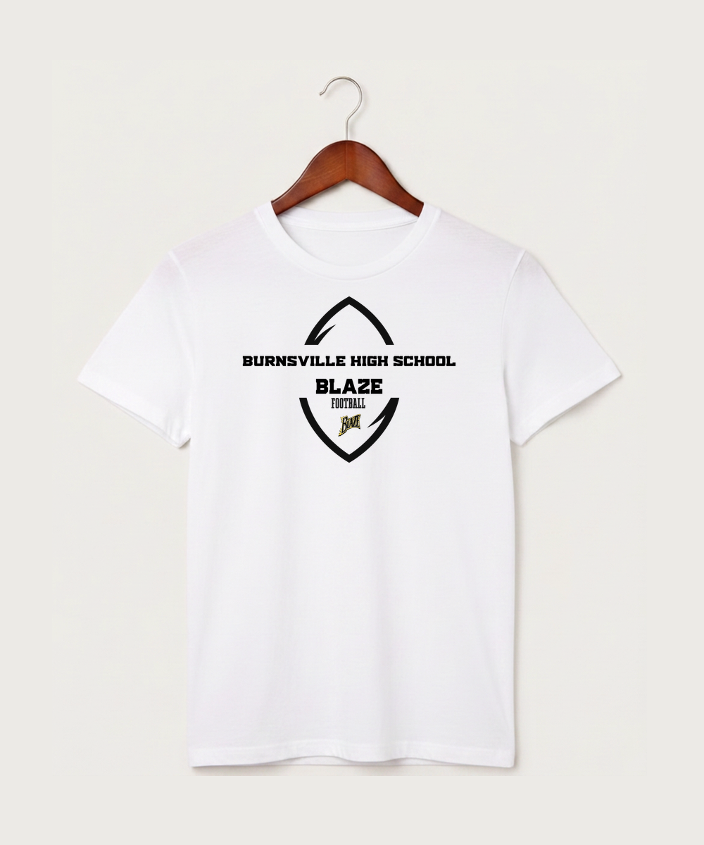 Burnsville High School Football (Boys) - White T-Shirt - Full Front