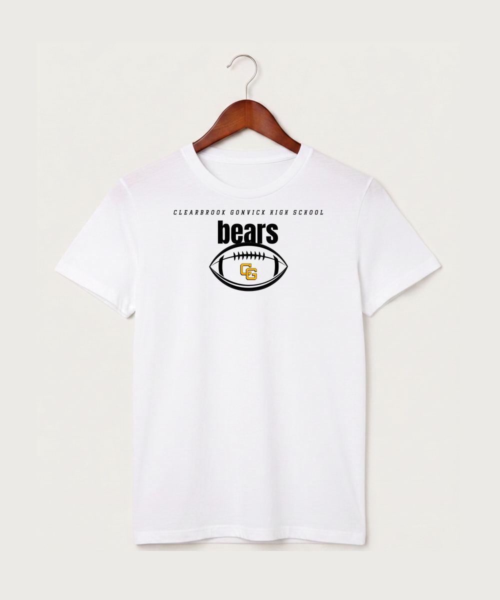Clearbrook Gonvick High School Football (Boys) - White T-Shirt - Full Front