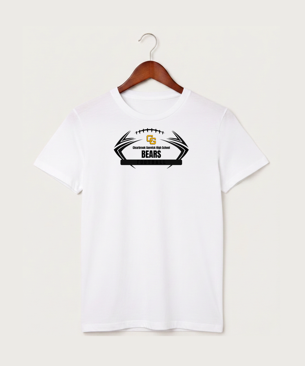 Clearbrook Gonvick High School Football (Boys) - White T-Shirt - Full Front