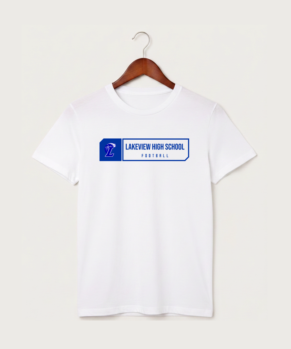 Lakeview High School Football (Boys) - White T-Shirt - Full Front